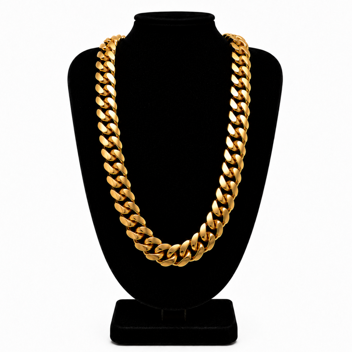 Cuban Link Chain Gold Butterfly Clasp 18k