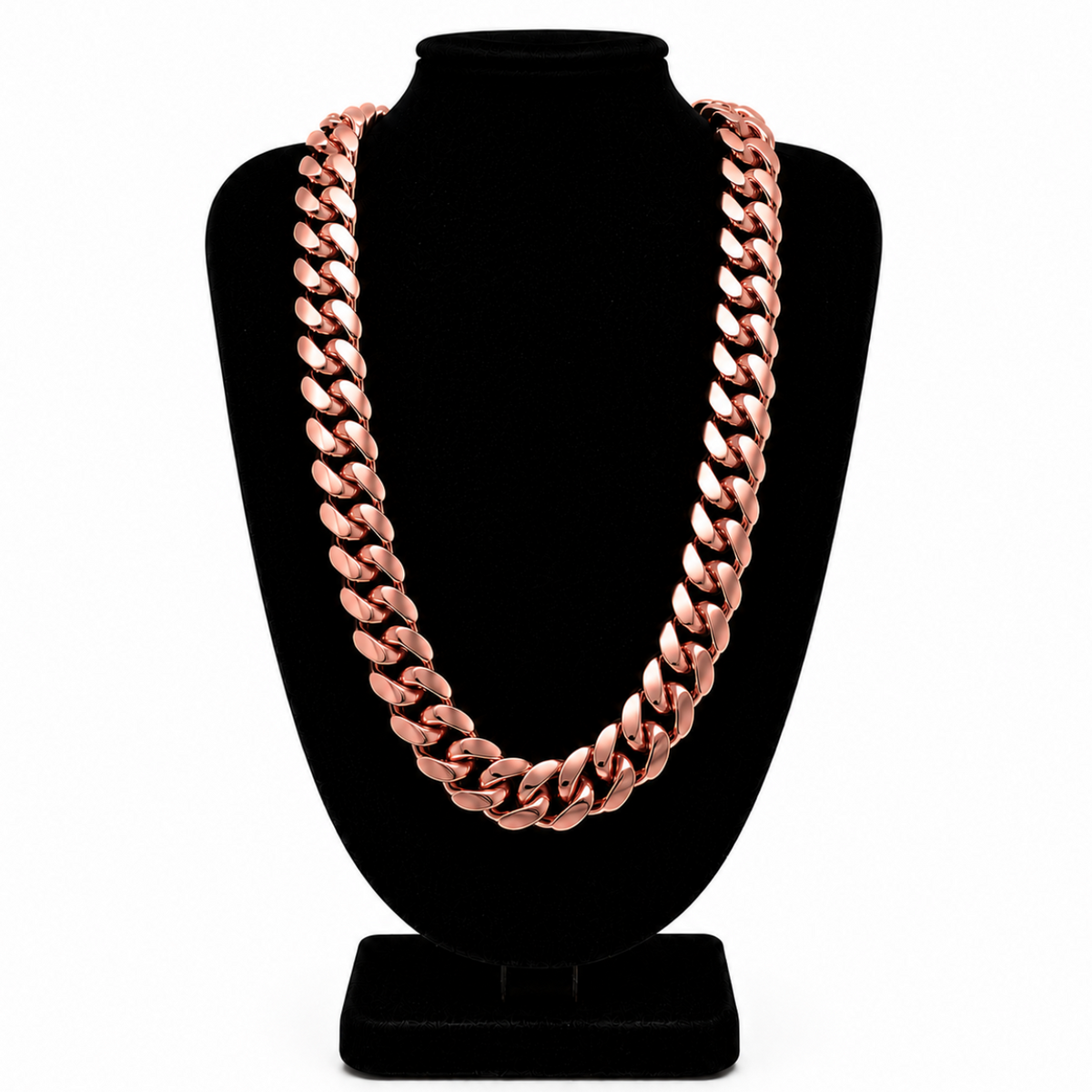 Cuban Link Chain Rose Gold Butterfly Clasp 18k