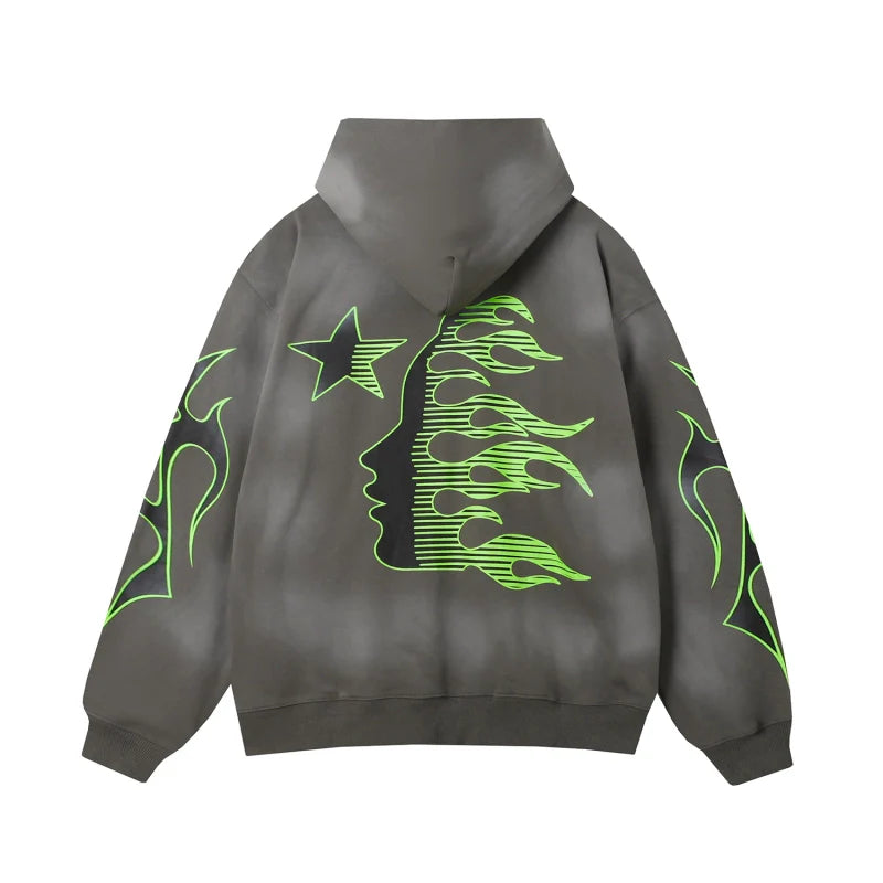 Hellstar Sport Hoodie Grey Green