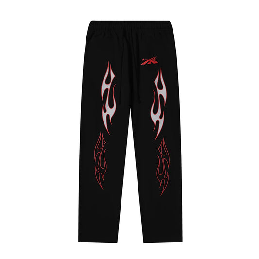 Hellstar Sports Flame Sweatpants Black Red